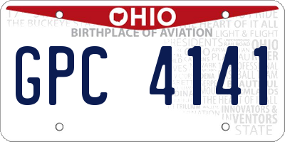 OH license plate GPC4141