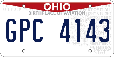 OH license plate GPC4143
