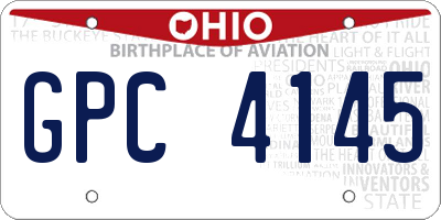 OH license plate GPC4145