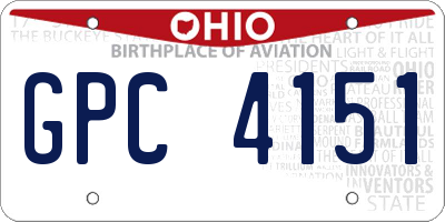 OH license plate GPC4151