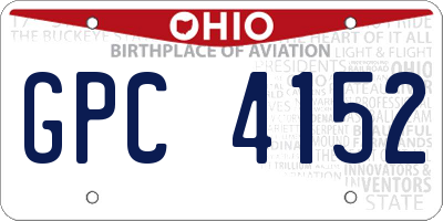 OH license plate GPC4152