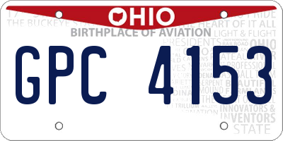 OH license plate GPC4153
