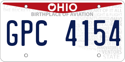 OH license plate GPC4154