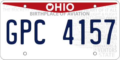 OH license plate GPC4157