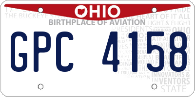 OH license plate GPC4158