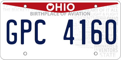 OH license plate GPC4160