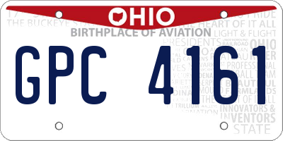 OH license plate GPC4161