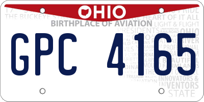 OH license plate GPC4165