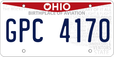 OH license plate GPC4170