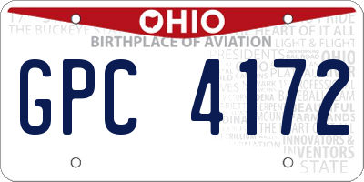 OH license plate GPC4172
