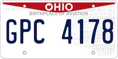 OH license plate GPC4178