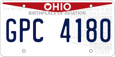 OH license plate GPC4180