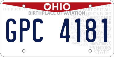 OH license plate GPC4181