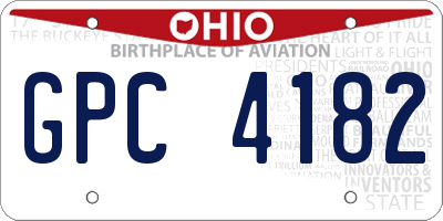 OH license plate GPC4182