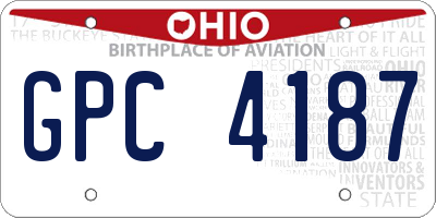 OH license plate GPC4187