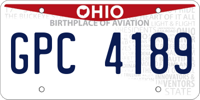 OH license plate GPC4189