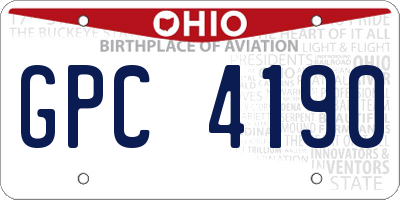OH license plate GPC4190
