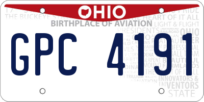 OH license plate GPC4191