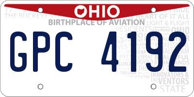 OH license plate GPC4192