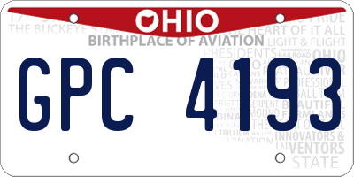 OH license plate GPC4193