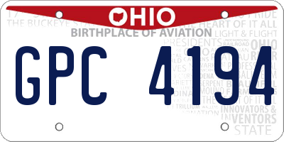 OH license plate GPC4194