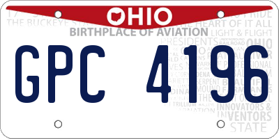 OH license plate GPC4196