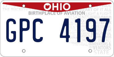 OH license plate GPC4197