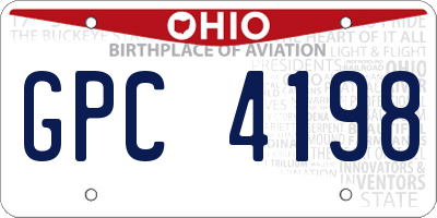 OH license plate GPC4198