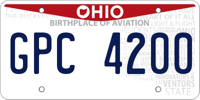 OH license plate GPC4200