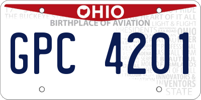 OH license plate GPC4201