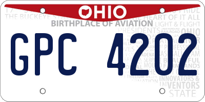 OH license plate GPC4202