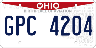 OH license plate GPC4204