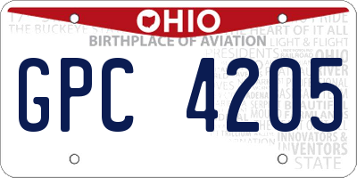 OH license plate GPC4205