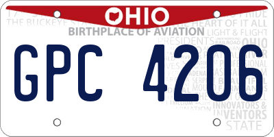 OH license plate GPC4206