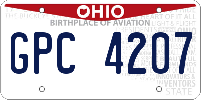 OH license plate GPC4207