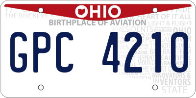 OH license plate GPC4210