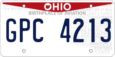 OH license plate GPC4213