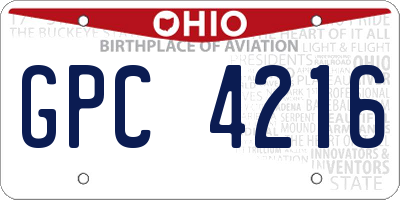 OH license plate GPC4216