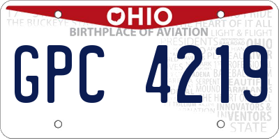 OH license plate GPC4219