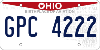 OH license plate GPC4222