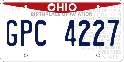 OH license plate GPC4227