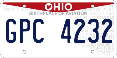 OH license plate GPC4232