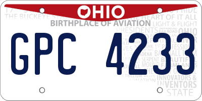 OH license plate GPC4233