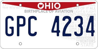 OH license plate GPC4234