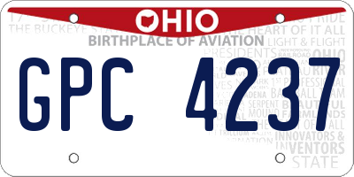 OH license plate GPC4237