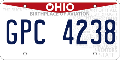 OH license plate GPC4238