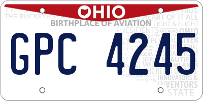 OH license plate GPC4245