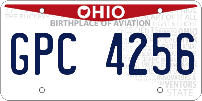 OH license plate GPC4256