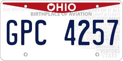 OH license plate GPC4257