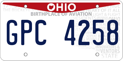 OH license plate GPC4258